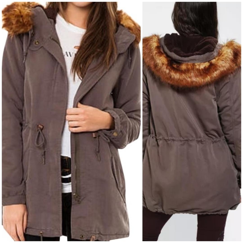 Salelined Lightweight Cinched Waist Sherpa Jacket